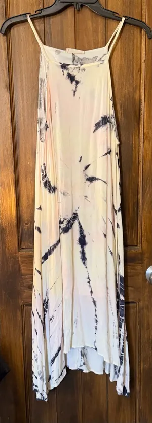 Altar'd State Cream Tie-Dye High-Low Maxi Dress thumbnail 1