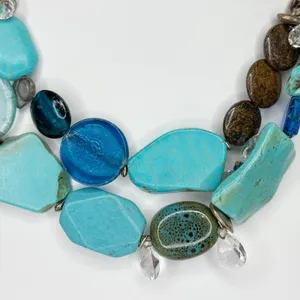 Chico's Chunky Faux Turquoise Statement Necklace 18.5-22.25in ✨ thumbnail 5