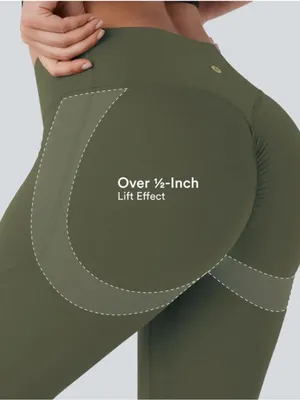 Halara UltraSculpt™ High Waisted Scrunch Butt Lifting Leggings Green Large NWT thumbnail 4