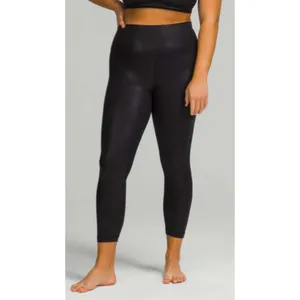 Lululemon Align High Rise Pants 25" Shine Radiate Foil Print Black Yoga Size 6 thumbnail 8