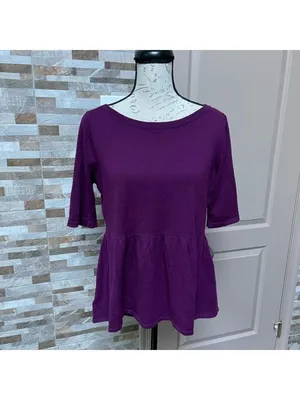 Loft LOFT women top blouse tunic sweater wool blend Sz M thumbnail 3