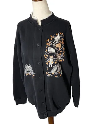 VINTAGE MORNING SUN Cat Sweatshirt thumbnail 2