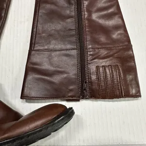 Born Riding Boots Womens 7.5 Brown Leather Knee High Zip Strap Block Heel W62417 thumbnail 3