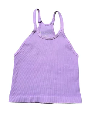 FP Movement Happiness Runs Tank Women XS/S Purple Ribbed Activewear Crop‎ Top thumbnail 1