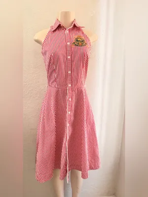Ralph Lauren Sport red and white striped halter-style sleeveless shirt dress 2 thumbnail 11