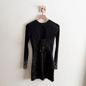 House of CB Anastasia Black Crystallised Corset Dress Size XS thumbnail 6