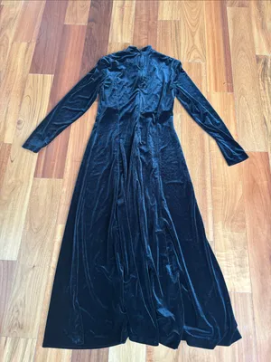 Vintage black velvet dress thumbnail 7