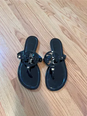 Tory Burch Miller Sandal Black Patent 8.5 thumbnail 3