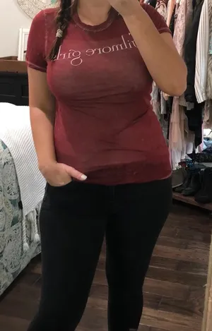 Gilmore Girls small burnout burgundy T-shirt thumbnail 1