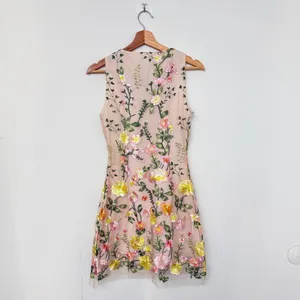Rihoas Yellow V Neck Floral Sleeveless Mini Dress thumbnail 11