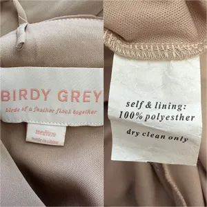 Birdy Grey Dress Gwennie Chiffon Maxi No Slit Pockets Taupe M NWT New thumbnail 9