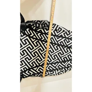 Retro vibe White/black chevron full sz backpack padded book bag school work sack thumbnail 5