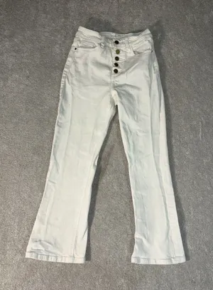 oraije paris white‎ jeans cropped flare boot cut Size Small 25x24 thumbnail 1