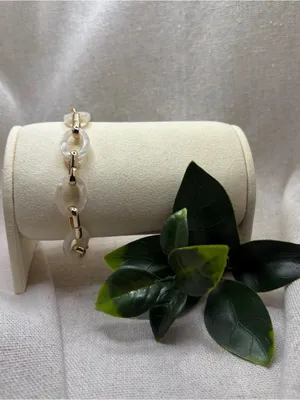 Gold & Frosted Resin Link Bracelet - Women Jewelry thumbnail 2