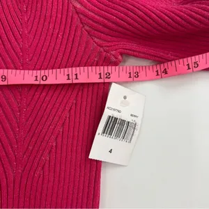 NWT Acler Sanders Ribbed Mini Bodycon Dress In Berry Tulip Sz‎ 4 thumbnail 8