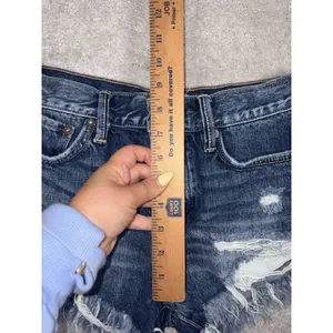 We The Free people Micro Shorts Womens 25 Blue Cut Off Fringe Button Fly thumbnail 9