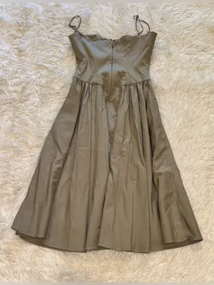 NEW House OF CB Samaria Corset Fit & Flare Midi Dress Taupe sz L thumbnail 9