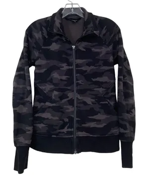 Athleta Triumph Black Camo Full Zip Hoodie Sz XS thumbnail 1