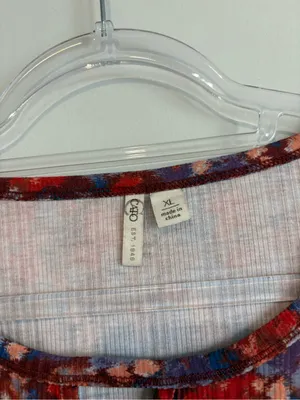 Cato‎ Floral 3/4 puff sleeve top red purple size XL thumbnail 3