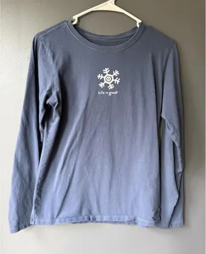 Life is Good Women's Long Sleeve Snowflake T-Shirt thumbnail 1