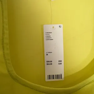 NWT Zara Sheer Mesh Neon Yellow Crop Top thumbnail 3