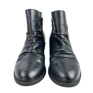 Baretraps Mackenzie Women's Faux Leather Ruched Slip On Block Heel Ankle Boots 8 thumbnail 2