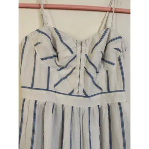 American Eagle Striped Bustier Jumpsuit‎ Blue White Wide Leg Small thumbnail 3