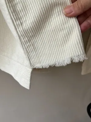 Corduroy Jacket Sz L‎ Women's Casual Solid Beige Cream Button Down with Pockets Size L thumbnail 5