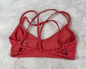 TLF Apparel Sports Bra XS Coral Pink Strappy Back Activewear Gym thumbnail 1