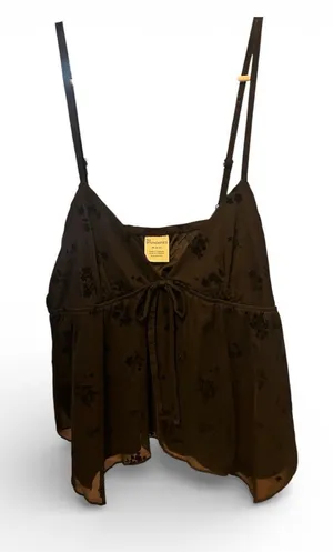 Black Silk Bow Flowy Tank Top thumbnail 1