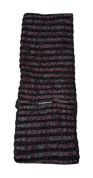 Lululemon Headband Women OS Purple Striped Excellent Fleece Lined Knit Wool thumbnail 1
