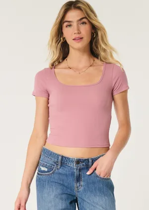 Hollister Square Neck Baby Tee thumbnail 1