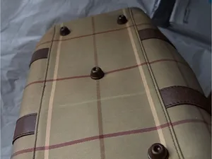 Burberry Beige and Brown Check Canvas‎ Tote with Leather Trim thumbnail 9