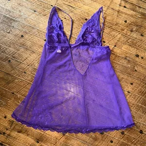 Victoria’s Secret purple semi sheer lace S shirt nightgown thumbnail 3