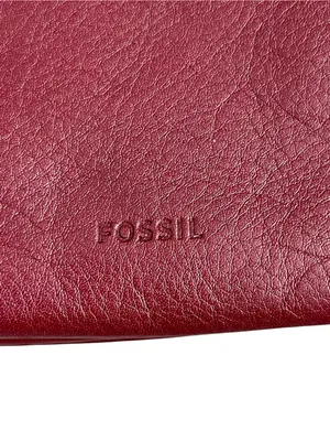 Fossil Devon Carbenet Wine Pebble Leather Dot Crossbody Shoulder Bag thumbnail 5