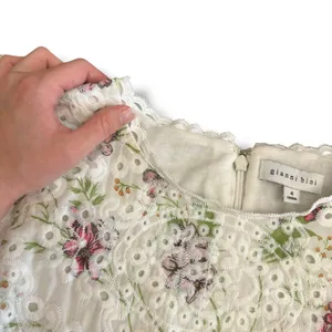 Gianni Bini Women’s Floral Eyelet‎ Puff Sleeve Mini Dress White Size 4 Lined thumbnail 7