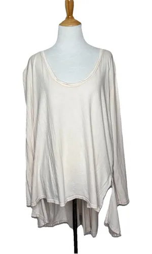 Free People Movement Lay-Up Cutout Long Sleeve Tee Light Pink Sz Medium Womens thumbnail 1