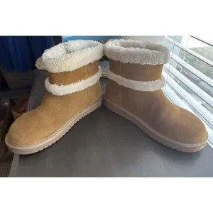 Koolaburra by UGG Suede Mini Winter Boots Barlee Chestnut Women's Size 8 thumbnail 5
