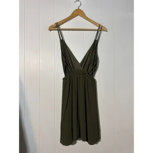 Ecote Urban Outfitters Olive Green Dress XS Strappy Criss Cross Back Mini thumbnail 7