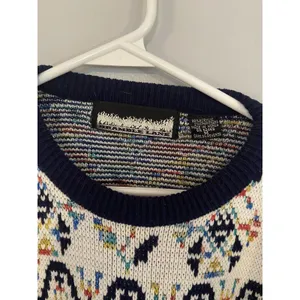 Vintage 80's Bramble Lane Womens Medium Ski Sweater Multi‎ Color Navy Trim M thumbnail 3