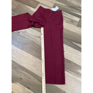 Youzimeiyi Pants Size L Maroon High Waist Wide Leg Stretch Trouser Dressy NWT thumbnail 5