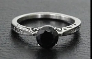 NEW 🔥Sz 9 HD Black stone Ring thumbnail 1
