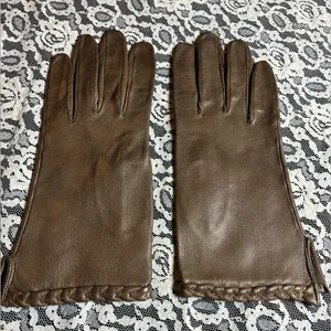 Vintage Brown Leather Gloves Size 6 thumbnail 2