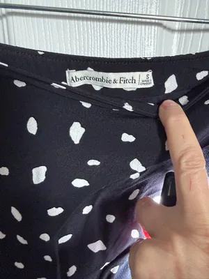 Abercrombie & Fitch Black & White Front Split-Slit Midi Skirt Small thumbnail 6