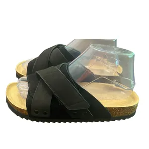 Michael by Michael Shannon Cork Footbed Sandals Black Strappy Slide Size 8 thumbnail 2