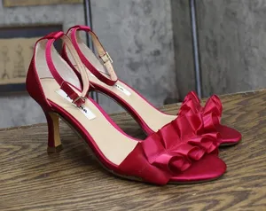 Nina Womens Lisa Mid Heel with Ruffle Sandal Parfait Pink 8.5M thumbnail 1