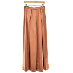 FATE 2pc Satin‎ Cropped Wrap Blazer & Wide Leg Pant Set Brown Medium Large NWT thumbnail 4