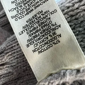 DKNY Jeans Cardigan Sweater Metallic Silver Cable‎ Knit Hooded Zip S thumbnail 6