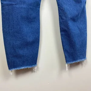 Levis Wedgie‎ Skinny Jeans 20W Dark Wash Denim Ankle Button Fly Fray Distressed thumbnail 7