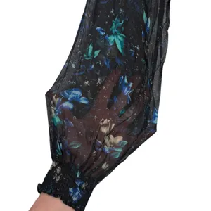NWT Anthropologie Ruched Floral‎ Mini Dress Black Blue Size XS Fairy Feminine thumbnail 13